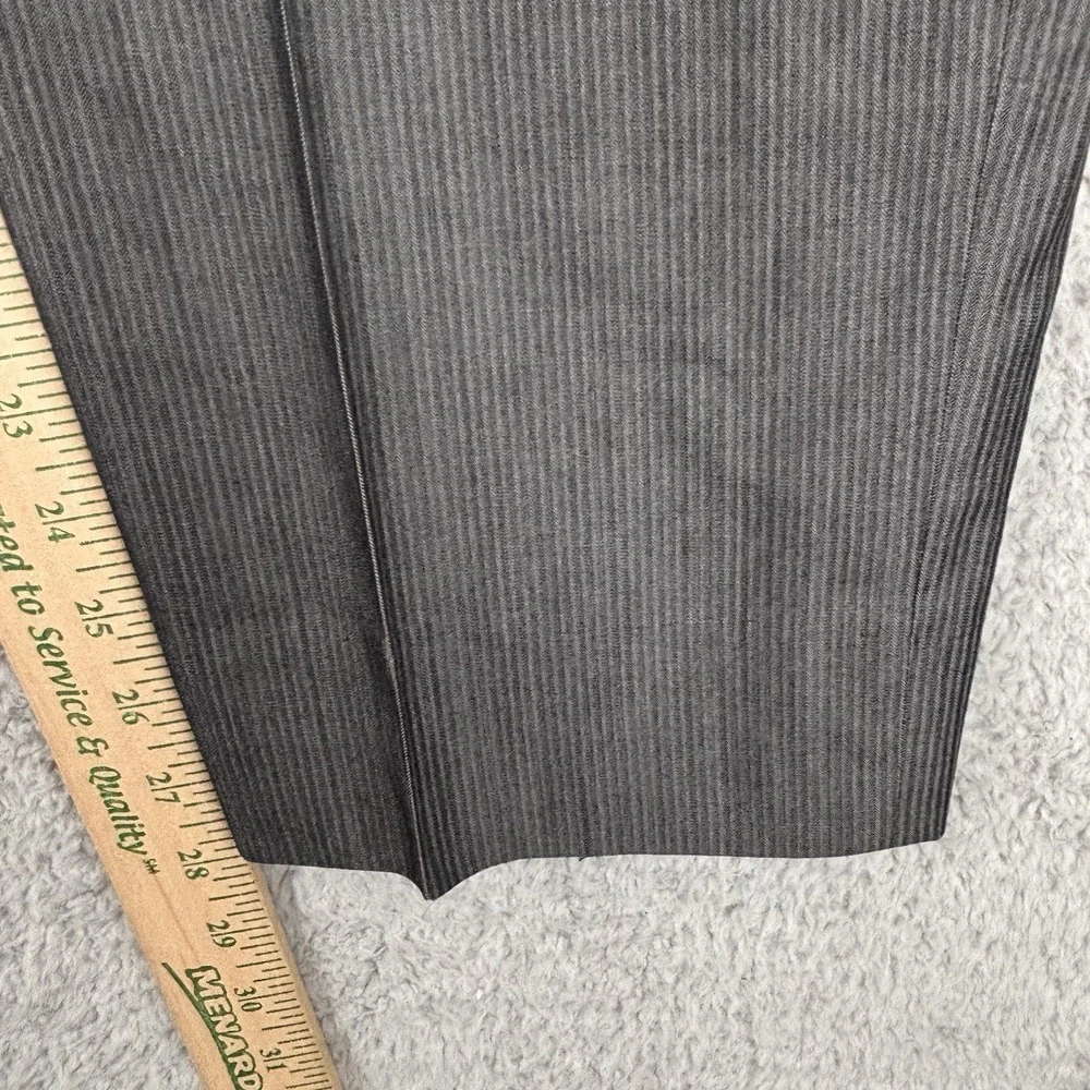 Canali Dress Pants Mens 34x28 Gray Stripe Flat Front Wool Slacks Made Italy